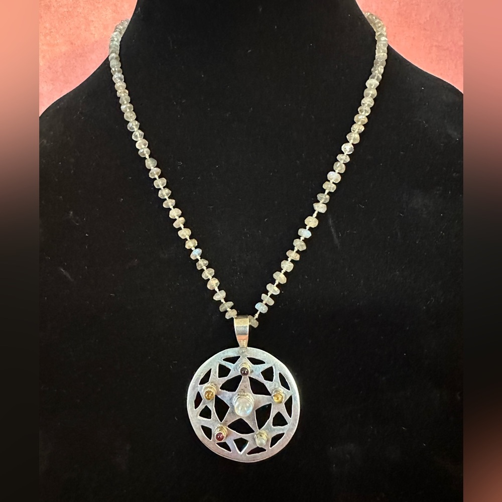 Sundance Sterling Silver Pendant With Beaded Labradorite Chain